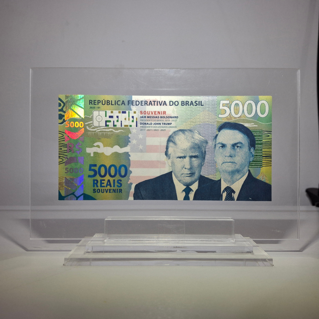 Cédula Souvenir Jair Bolsonaro & Donald Trump