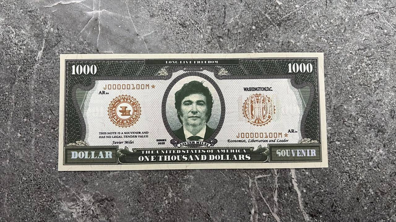 Cédula Souvenir Javier Milei
